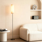 Black Wrought Iron Floor Lamps Artistic Linen Cover Light