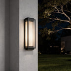 Reeded Glass Light Rectangular LED Modern Outdoor Wall Light