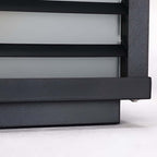 Black Gate Pillar Lights Modern Square Grid LED Light