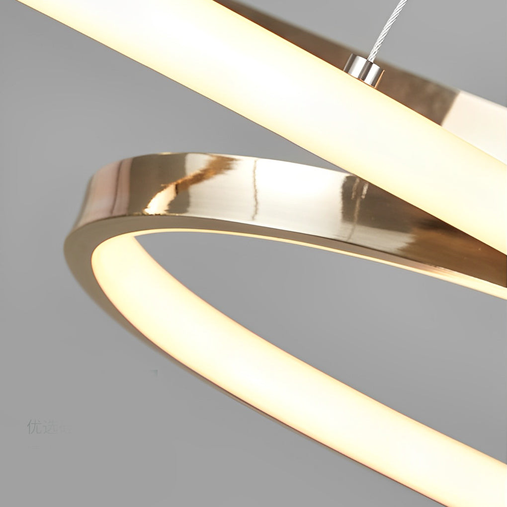 LED Infinity Chandelier Modern Irregular Wave Line Ceiling Light