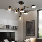 Black and Gold Sputnik Ceiling Light Geometric Radial Light
