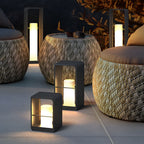 Black Lantern Outdoor Light Rectangular Frame Waterproof Lamp