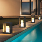 Black Lantern Outdoor Light Rectangular Frame Waterproof Lamp