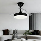 LED Ceiling Fans with Lights Stepless Dimming Silent Motor Lamp