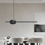 [Open-Box]Black Linear Round Marble LED Pendant Light