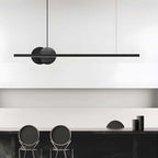 [Open-Box]Black Linear Round Marble LED Pendant Light