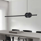 [Open-Box]Black Linear Round Marble LED Pendant Light