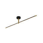 Linear Semi Flush Mount Light Minimalist Black Gold LED Ceiling Lamp