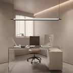 Black Linear Suspension Light Minimalist Island Ceiling Light