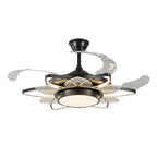 Black Modern Ceiling Fan with Light Minimalist Style Iron Body Light