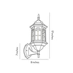 Black Outdoor Lantern Sconce European Waterproof LED Light