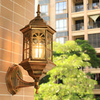Black Outdoor Lantern Sconce European Waterproof LED Light