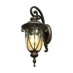 Black Outdoor Lantern Sconce Modern Waterproof Glass Light