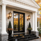 Black Outdoor Lantern Sconce European Waterproof LED Light