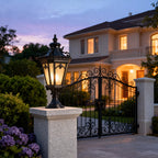 Black Outdoor Pillar Lights Waterproof Aluminum Column Head Lights