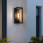 Black Outdoor Wall Sconce Modern Simple Square Waterproof Lamp