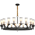 Glass Drop Chandelier High-End Luxury Copper Ceiling Light