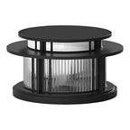 Pillar Solar Light Round Waterproof LED Black Modern Light