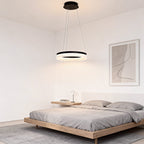 Black Ring Pendant Light Modern Aluminum LED Ceiling Light