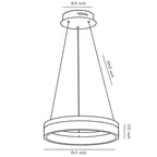 Black Ring Pendant Light Modern Aluminum LED Ceiling Light