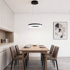 Black Ring Pendant Light Modern Aluminum LED Ceiling Light