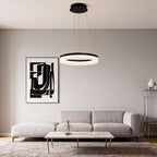 Black Ring Pendant Light Modern Aluminum LED Ceiling Light