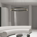 Black Round Chandeliers Italian Minimalist Glass Light