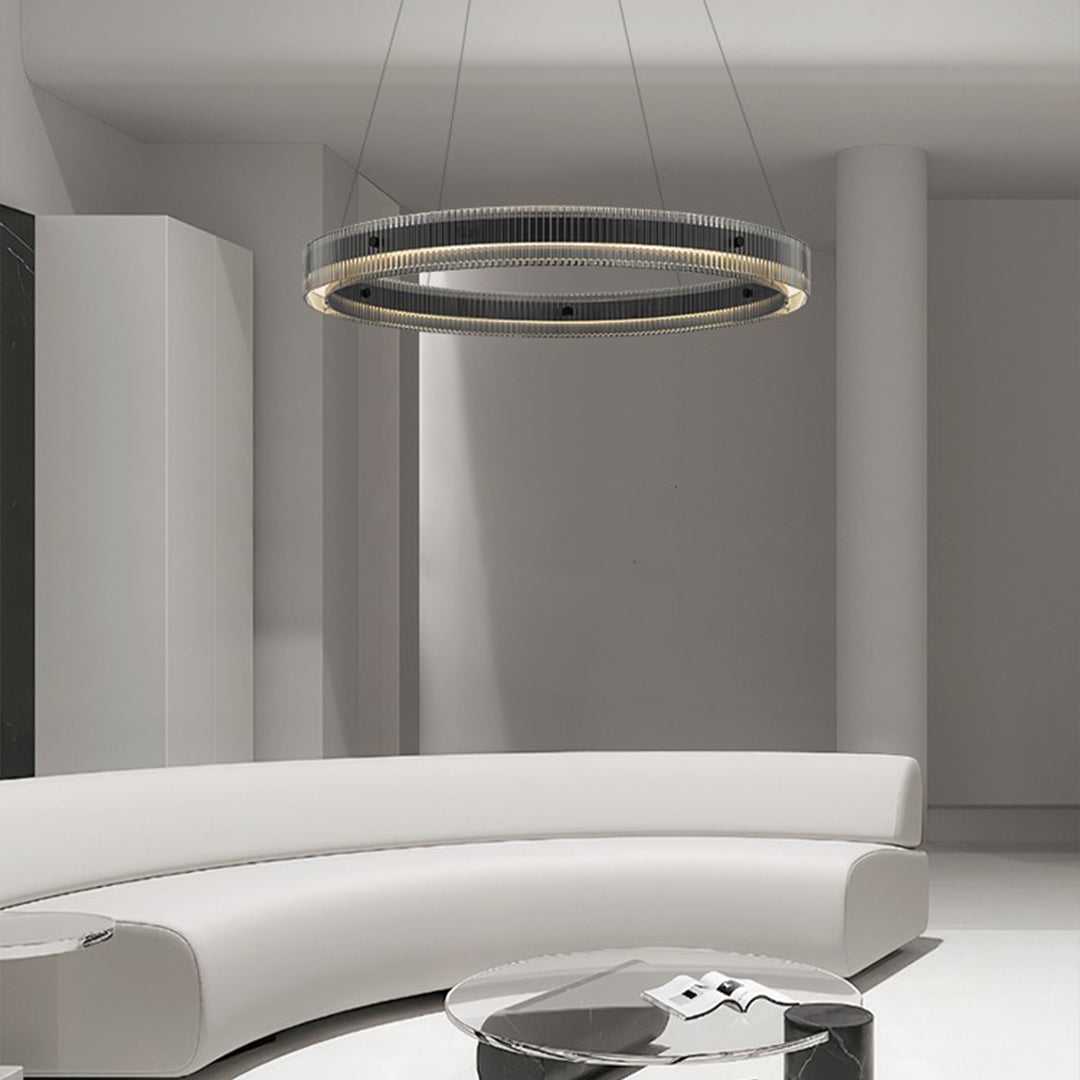 Black Round Chandeliers Italian Minimalist Glass Light