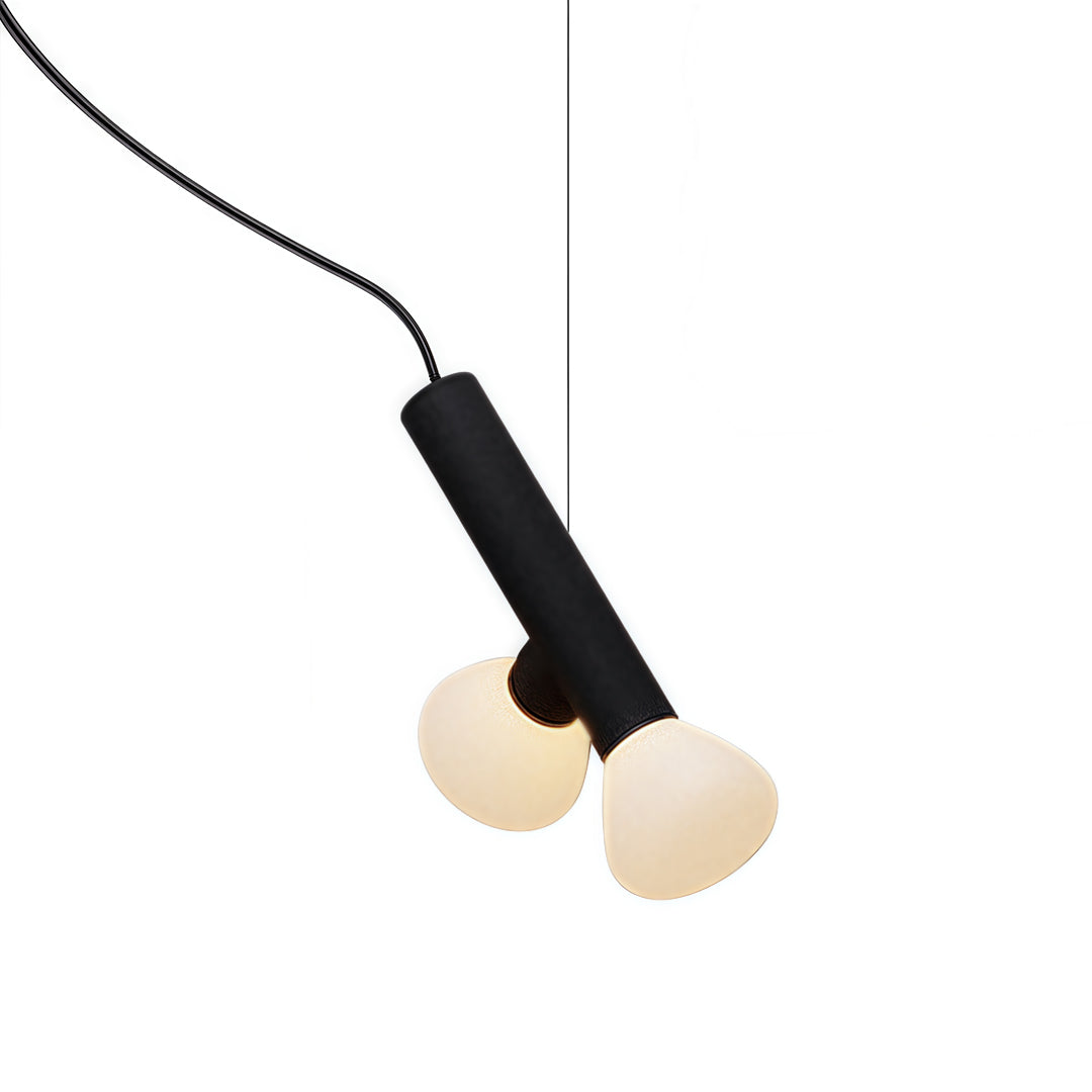 Black Small Pendant Light Cylindrical Design Ceiling Light