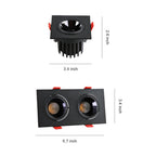 Square Recessed Downlight LED Aluminum Eye Protection Light