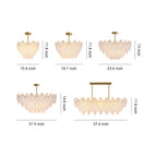 Feathers Chandelier Modern Full-Copper Pearl Ceiling Light