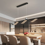 Linear LED Pendant Light Contemporary Wave Shaped Ceiling Light