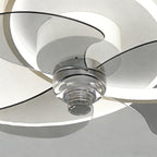 Black and White Ceiling Fans with Lights Modern Metal Light