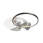 Black and White Ceiling Fans with Lights Modern Metal Light