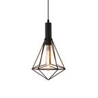 Black Wire Cage Pendant Light Vintage Geometric Ceiling Light