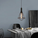 Black Wire Cage Pendant Light Vintage Geometric Ceiling Light