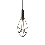 Black Wire Cage Pendant Light Vintage Geometric Ceiling Light