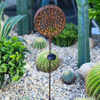 Bohemian Solar Hollow Drum Light LED Metal Outdoor Garden Lamp
