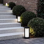 Bollard Landscape Lights Modern Black LED Cylindrical Light
