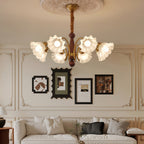 Vintage Glass Chandelier Flower Shades Ceiling Light