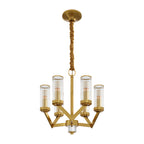 Glass Drop Chandelier High-End Luxury Copper Ceiling Light