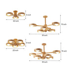 Wooden Chandeliers Nordic Style Creative LED Chandelier Made of Rubberwood