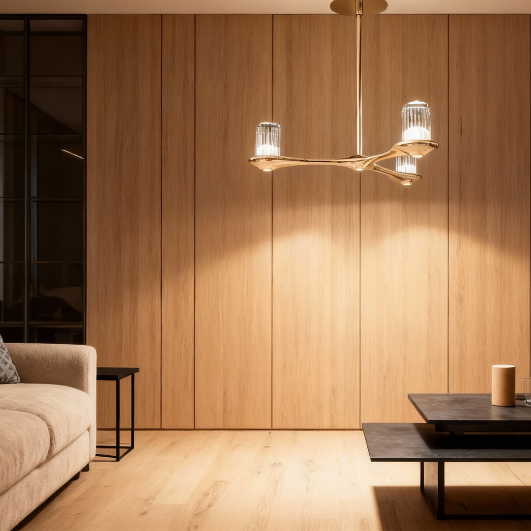 Brass Crystal Chandelier Nordic Minimalist Ceiling Light