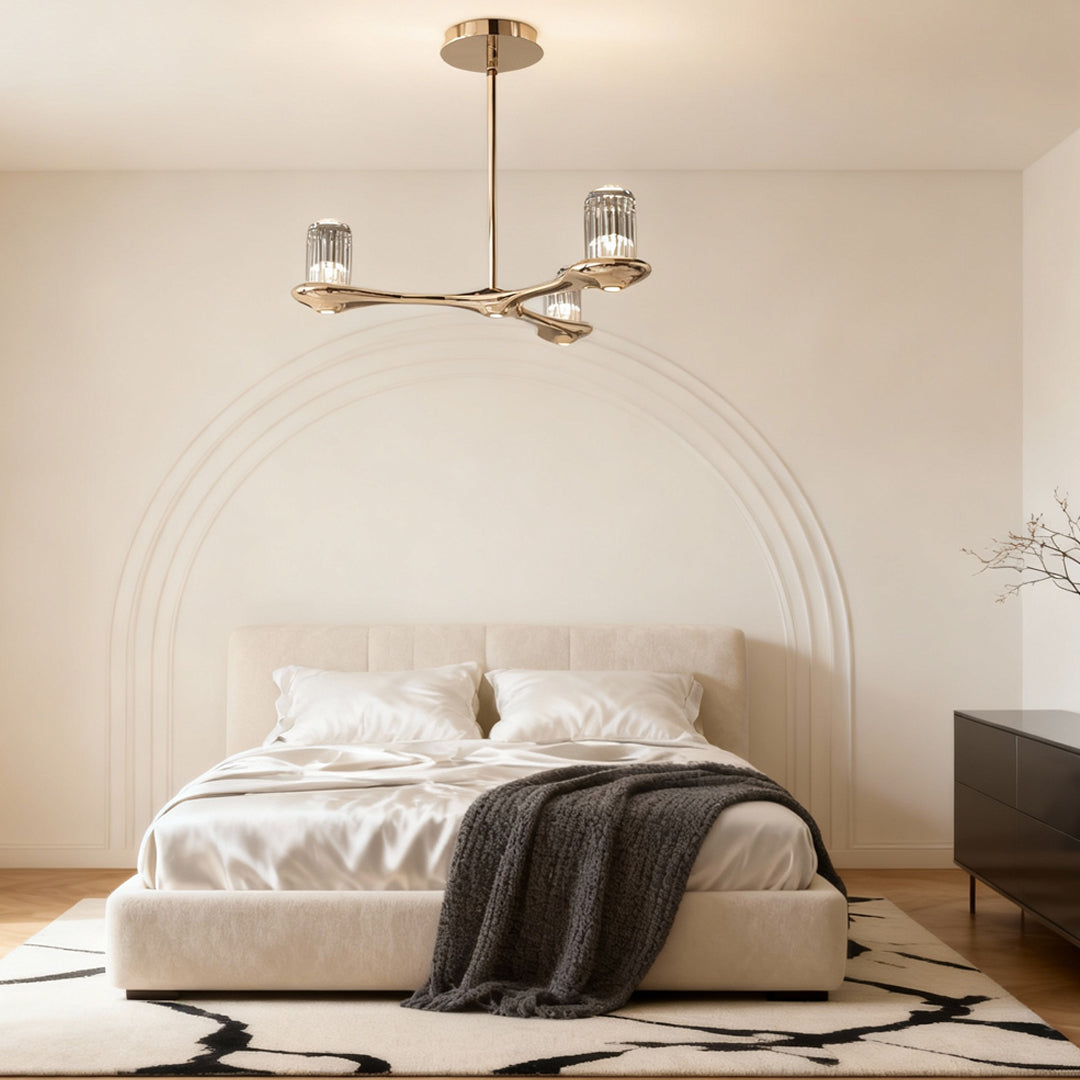 Brass Crystal Chandelier Nordic Minimalist Ceiling Light