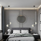 Glass Hanging Pendant Lights Minimalist Double Globes Ceiling Light