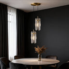 Brass Glass Pendant Light Luxury Adjustable Art Ceiling Lights
