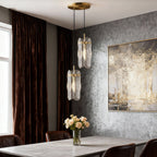 Brass Glass Pendant Light Luxury Adjustable Art Ceiling Lights