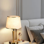 Modern Brass Table Lamps Nordic Elegant Fabric Shade Decorative Lamp