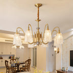Brass Vintage Chandelier Ornate Classic Glass Ceiling Lights