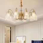 Brass Vintage Chandelier Ornate Classic Glass Ceiling Lights
